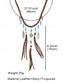 voordelige Dames ketting-dames bohemian gevlochten leren ketting met turquoise kralen, veren en kwastjes - perfect voor muziekfestivals en vakantie-outfits