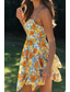 cheap Casual Floral Dresses-Women&#039;s Mini Dress Graduation Dress Floral Dress Print Dress Modern Outdoor Vacation Weekend Regular Fit Flower Sleeveless Spaghetti Strap Orange Summer