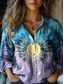 economico Top d&#039;Arte e Design per Donne-Per donna Camicia Grafico Stella Casual Manica Lunga Colletto a Camicia Top Regolari Lavoro Quotidiano Bottoni Stampato Blu Primavera Autunno Inverno