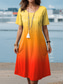 ieftine Rochie tie-dye și gradient-Pentru femei Rochii Midi Rochie de schimb Rochie de vară Vacanță Casual Vacanță Zilnic Potrivire Largă Ombre Grafic Manșon scurt Stil Nautic Portocaliu Vară