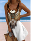 levne Boho šaty-Dámské Boho šaty Západní šaty Vintage mini šaty Sundress A-line šaty Off The Shoulder šaty Dovolená Neformální Boho Párty Vycházkové Standard Fit Grafické Kmenové Bez rukávů U krku Modré Khaki Léto