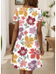 preiswerte Blumenkleider-Damen Boho Kleid Western Kleid Vintage Mini Kleid T-Shirt Kleid Tee Kleid Sonnenkleid Sommerkleid Urlaub Lässiges Strand Alltagskleid Ausgehen Reguläre Passform Floral Grafik Kurzarm V-Ausschnitt