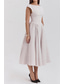 preiswerte Weiße Freizeitkleider-Damen Midikleid Weißes Kleid Mode Modern Geburtstag Abschlussfeier Date Normale Passform Einfach Ärmellos Rundhalsausschnitt Schwarz Hellgrau Beige Sommer