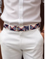 economico Cinture da uomo-cintura elastica intrecciata da uomo – design intrecciato multicolore con punta in pelle e fibbia in metallo, stile casual e da golf, vestibilità regolabile per jeans e pantaloni, perfetta per lo sport e l'uso quotidiano