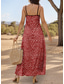 preiswerte Kunst &amp; Design Kleider-Maxikleid für Frauen Strandkleid A-Linie Kleid Unterkleid Urlaub Lässig Urlaub Alltag Strand Regulaere Passform Grafik Polka Dot Ärmellos V-Ausschnitt Wein Sommer Frühling