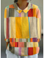 cheap Women&#039;s Stripe&amp;Geometric Tops-Women&#039;s Shirt Geometric Bohemia Daily Stylish Long Sleeve Shirt Collar Regular Tops Daily Buttons Print Black Yellow Red Blue Beige Summer Spring