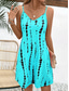 preiswerte Kunst &amp; Design Kleider-Damen Minikleid A Linie Kleid Unterkleid Schulterfreies Kleid Urlaub Lässig Urlaub Täglich Normale Passform Grafik Geometrisch Batik Ärmellos V Ausschnitt Himmelblau Sommer