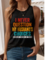 cheap Tank Tops &amp; Camis-Women&#039;s Camisole Tank Top Graphic Letter Stylish Casual Sleeveless Crew Neck Regular Tops Daily Print Black Pink Blue Summer