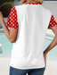 cheap Humor&amp;Quotes tee-Women&#039;s T Shirt Graphic Animal Polka Dot Stylish Casual Short Sleeve Round Neck Regular Tops Daily Weekend Print Red Summer Spring