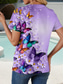 cheap Animals tee-Women&#039;s T Shirt Graphic Animal Stylish Casual Short Sleeve Crew Neck Regular Tops Daily Weekend Print Purple Summer Spring