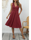 cheap Cocktail Dress-Women&#039;s Midi Dress Party Dress Cocktail Dress Fashion Party Birthday Date Regular Fit Plain Sleeveless V Neck Black Wine Blue Dark Green Summer