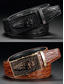 cheap Wedding Accessories-Men's Crocodile Leather Belt - Luxury Animal Pattern Dress Belts for Business, Formal Events and Gifts