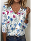 cheap Floral tee-Women&#039;s T Shirt Floral Fashion Modern Casual Long Sleeve Crew Neck Regular Tops Daily Going out Weekend Print White Summer Spring