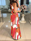 cheap Casual Floral Dresses-Women&#039;s Long Dress Maxi Dress Swing Dress Halter Neck Dress Print Dress Elegant Going out Summer Dress Regular Fit Floral Geometric Sleeveless Halter Neck White Orange Green Beige Summer
