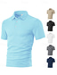 رخيصةأون قميص بولو كلاسيكي للرجال-رجالي قميص الجولف قمصان بولو الجولف عمل فضفاض Lapel كم قصير أساسي الحديث سهل Buttons قماش الجاكار الصيف الربيع عادي أسود أبيض أزرق بحري داكن كاكي أزرق فاتح رمادي قميص الجولف
