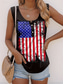 cheap Independence Day Top-Women&#039;s Patriotic  Camisole Tank Top Graphic Flag Casual Sleeveless Sleeveless U Neck Regular Tops Daily Buttons Print Black Summer