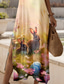cheap Easter Dresses-Women&#039;s Maxi Dress Sundress A Line Dress Summer Dress Casual Vacation Daily Regular Fit Floral Graphic Animal Short Sleeve V Neck Light Yellow Spring Fall