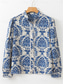 cheap Boho Tops-Women&#039;s Shirt Graphic Elegant Vintage Stylish Long Sleeve V Neck Regular Tops Daily Holiday Going out Buttons Blue Summer Spring