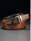 cheap Wedding Accessories-Men's Crocodile Leather Belt - Luxury Animal Pattern Dress Belts for Business, Formal Events and Gifts