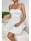ieftine Rochii de absolvire-Pentru femei Rochie Mini Rochie albă Rochie de absolvire Rochie Slip Modă Zi de Naștere Absolvire Dată Fit regulat Simplu Fără manșon Bretele Spagheti Negru Alb Galben Roșu-aprins Vară