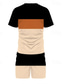 voordelige Bedrukte T-shirts voor heren-Voor heren Gestreept 2 stuks T-shirts sets Zomer tops Korte mouw Korte broek Strakke ronde hals Sport Casual Buiten Vakantie Urheilu 3D-afdrukken Zomer Zwart Geel Groen