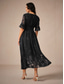 preiswerte abendkleider-Damen Maxikleid Cocktailkleid Kleid für Hochzeitsgäste Halbformelles Kleid A Linie Kleid Elegant Arbeit Geburtstag Flattrige Ärmel Hochzeitsgast Cocktailparty Formeller Abend Normale Passform