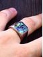 cheap Men's Jewelry-Men's square streamer shell stainless steel ring, gold and silver, fashionable and individual, suitable for daily vacation wear and casual gatherings