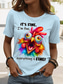 cheap Humor&amp;Quotes tee-Women&#039;s T Shirt Graphic Animal Letter Stylish Casual Short Sleeve Crew Neck Regular Tops Daily Weekend Print Pink Blue off-white Summer Spring