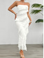 cheap White Casual Dresses-Women&#039;s Long Dress Maxi Dress White Dress Prom Dress Party Dress Cocktail Dress Fashion Modern Festival Dress Wedding Party Special Occasion Regular Fit Plain Sleeveless Strapless White Pink Blue