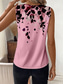 economico Canotta Arte e Design-Canotta da donna floreale grafica elegante casual senza maniche colletto a V top regolari abbigliamento da giorno stampa bianca rosa marrone estate