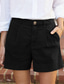 cheap Cotton Linen Shorts-Women&#039;s Linen-Inspired Shorts Shorts Slacks Streetwear Casual Short Natural Plain Zipper Pocket Buckle Breathability Soft Comfortable Micro-elastic Street Going out Navy Black White Khaki Summer