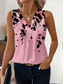 economico Canotta Arte e Design-Canotta da donna floreale grafica elegante casual senza maniche colletto a V top regolari abbigliamento da giorno stampa bianca rosa marrone estate