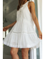 cheap White Casual Dresses-Women&#039;s Mini Dress White Dress Fashion Modern Birthday Graduation Date Regular Fit Plain Sleeveless Stand Collar White Summer