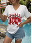 economico Magliette Festa della Mamma-Festa della mamma Per donna Blusa Mamma Orso Lettera Casual Manica Corta Scollo a V Top Regolari Quotidiano Uscire Abbigliamento mare Stampato Nero Bianco Estate