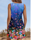 abordables Robes fleuries-Femmes Mini Robe Robe d&#039;Été Robe fourreau Robe à épaules dénudées Vacances Occasionnel Sortir Coupe Standard A Ombre Fleuri Graphique Sans manches Col en V Bleu Été Printemps