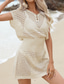 preiswerte Weiße Freizeitkleider-Damen Minikleid Sommerkleid Weißes Kleid Mode Klassisch Täglich Strand Wochenende Normale Passform Einfach Ärmellos V Ausschnitt Schwarz Weiß Königsblau Aprikose Sommer