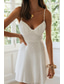 abordables Robes de Diplôme-Femmes Mini Robe Robe Blanche Robe de remise des diplômes Robe Nuisette Mode Moderne Extérieur Anniversaire Date Coupe régulière Uni Sans manches Bretelles spaghetti Blanche Bleu clair Été