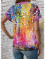cheap Art&amp;Design Tops-Women&#039;s Shirt Floral Graphic Stylish Beach Short Sleeve Shirt Collar Regular Tops Daily Buttons Print Purple Spring Fall