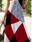 voordelige Strepen- en geometrische jurk-Dames Maxi Jurk A-Lijn Jurk Zomerjurk Vakantie Vakantie Loose Fit Grafisch Geometrisch Mouwloos V-Hals Rood Zomer