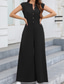 cheap Vacation Jumpsuit-Women&#039;s Normal Jumpsuit Streetwear Solid Color Sleeveless V Neck Buttons Street Going out Regular Fit Black White Light Green Summer