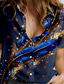 cheap Art&amp;Design Tops-Women&#039;s Shirt Graphic Daily Stylish Short Sleeve Shirt Collar Regular Tops Daily Navy Blue Summer Spring