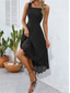 levne černé midi šaty-Dámské Mini šaty Šaty na promoci Šaty na párty Letní šaty Slip Dress Elegantní Módní Párty Svatební host Koktejlový večírek Běžný Bez vzoru Bez rukávů Špagetová ramínka Černá Fialová Léto