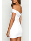 abordables Robes de Diplôme-Femmes Mini Robe Robe Blanche Robe de remise des diplômes Robe de bal Moulant Mode Mature Remise des Diplômes Date Sortir Coupe régulière Uni Sans manches Une Épaule Noir Blanche Bleu clair Été