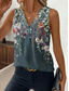 cheap Floral Tank Top-Women&#039;s Camisole Tank TopFloral Graphic Stylish Casual Sleeveless V Neck Regular Tops Daily Print Dusty Blue Green Summer
