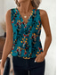 cheap Tank Tops &amp; Camis-Women&#039;s Camisole Tank Top Floral Graphic Stylish Casual Sleeveless V Neck Regular Tops Daily Print Blue Summer