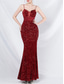 cheap Prom Dresses-Mermaid / Trumpet Prom Dresses Pink Dress Corset Dress Performance Wedding Floor Length Spaghetti Strap with Sequin