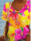 cheap Floral tee-Women&#039;s T Shirt Ombre Floral Graphic Vintage Stylish Casual Short Sleeve Crew Neck Regular Tops Daily Weekend Beach Wear Print Black Navy Blue Blue Dusty Blue Rose Pink Summer Spring