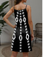 levne Pruhované a geometrické šaty-Dámské Mini šaty Letní šaty Áčkové šaty Slip Dress Šaty na rameno prázdniny Na běžné nošení Cikánský Jdeme ven Plážové Standardní uložení Grafika Geometrický Bez rukávů Do V Černá Léto