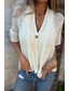 cheap Women&#039;s Plain Tops-Women&#039;s Blouse Plain Basic Modern Casual Half Sleeve V Neck Regular Tops Daily Holiday Going out Buttons Black White Pink Brown Green Summer