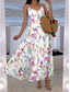 preiswerte Blumenkleider-Damen Maxikleid A Linie Kleid Unterkleid Urlaub Lässig Boho Party Ausgehen Standard Passform Blumen Grafik Ärmellos V Ausschnitt Weiß Rosa Blau Grün Sommer Frühling